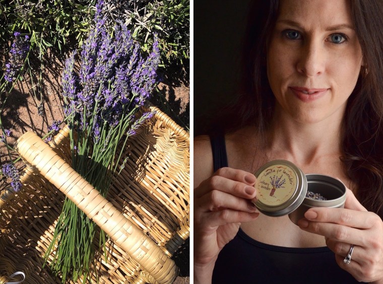 Rebecca Sherrow with lavender