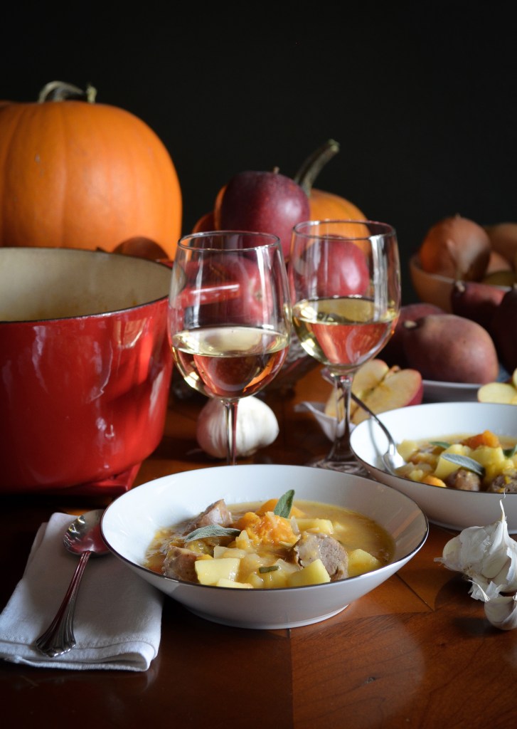 Sausage, butternut and apple stew recipe