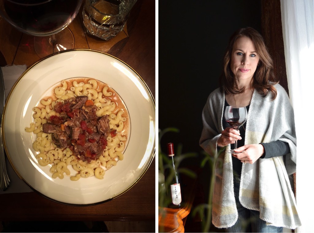 Elouan 2017 Pinot Noir review by Rebecca Sherrow and recipe for braised beef shanks