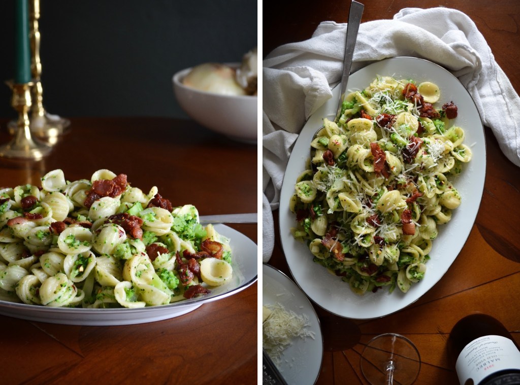 Orecchiette with Broccoli and bacon recipe