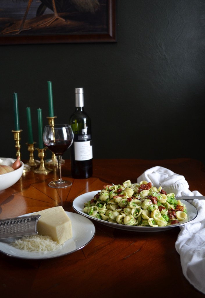 Orecchiette with Broccoli and bacon recipe